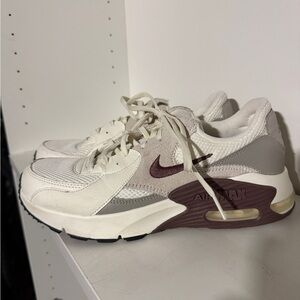 Nike Air Max White and Maroon Sneakers